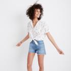 J.Crew Madewell short-sleeve tie-front shirt in fresh strawberries
