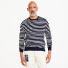 J.Crew Cotton-cashmere piqucrewneck sweater in indigo stripe