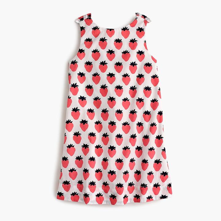 J.Crew Girls' bow-back dress in strawberry