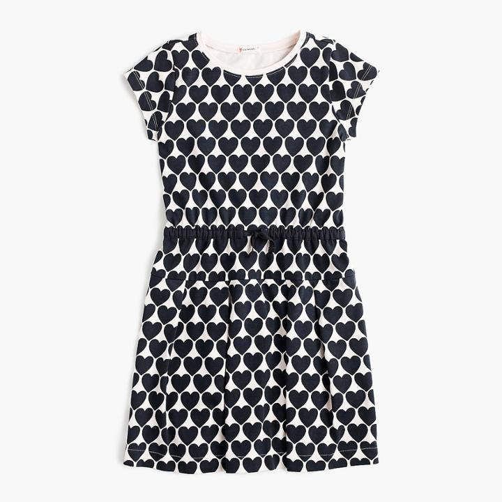 J.Crew Girls' cap-sleeve dress in hearts