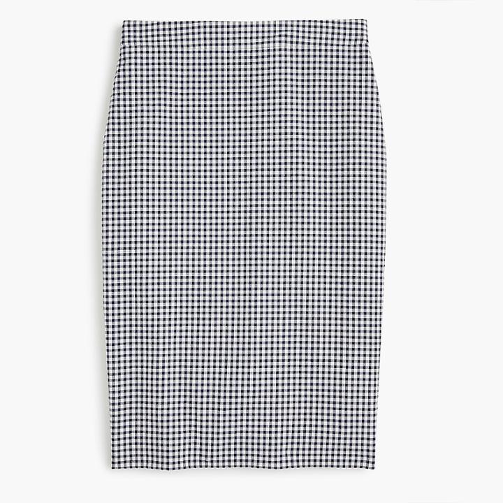 J.Crew No. 2 pencil skirt in gingham seersucker