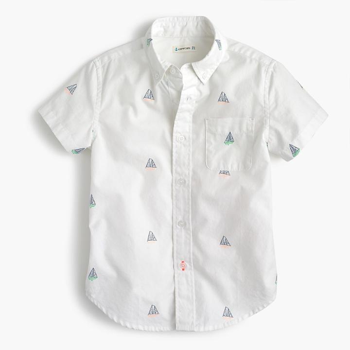 J.Crew Kids' short-sleeve critter oxford shirt in sailboats