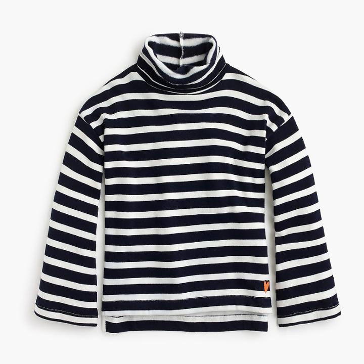 J.Crew Girls' striped drop-shoulder turtleneck