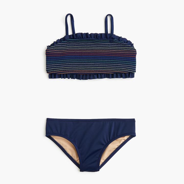 J.Crew Girls' smocked bikini set