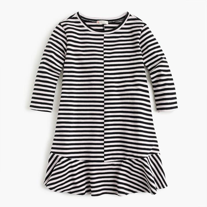J.Crew Girls' ruffle-hemmed dress in stripes