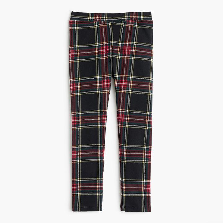 J.Crew Girls' everyday leggings in Stewart plaid