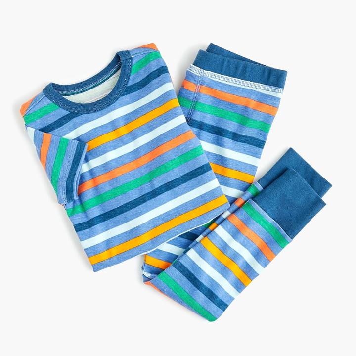 J.Crew Kids' short-sleeve pajama set in blue stripe