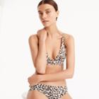 J.Crew Deep V-neck french bikini top in leopard print