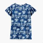 J.Crew Girls' ruffle-sleeve T-shirt dress in palm print