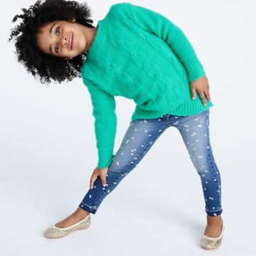 J.Crew Girls' star-printed stretch toothpick jean