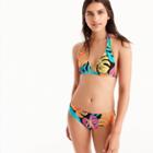 J.Crew Halter bikini top in Ratti coral palms print