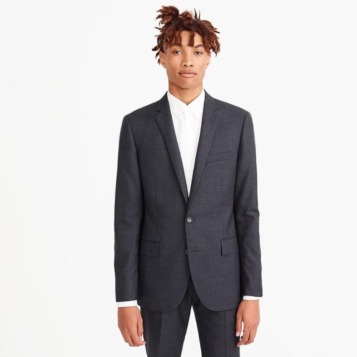 J.Crew Ludlow Slim-fit suit jacket with double vent in charcoal American Wool