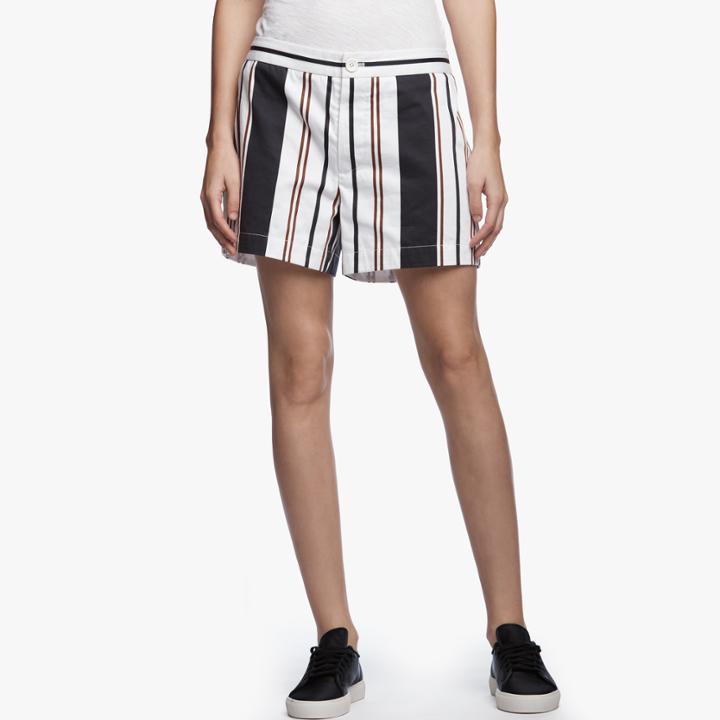 James Perse Striped Cotton Satin Short
