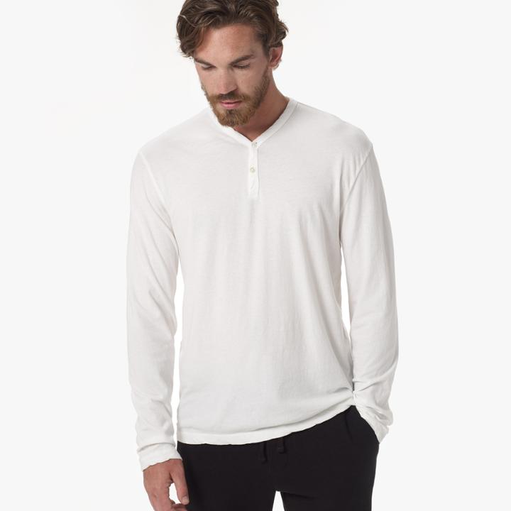 James Perse Melange Jersey V-neck Henley