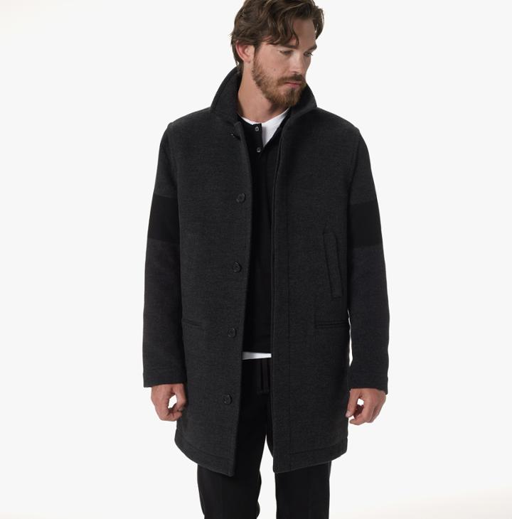 James Perse Striped Sleeve Winter Coat