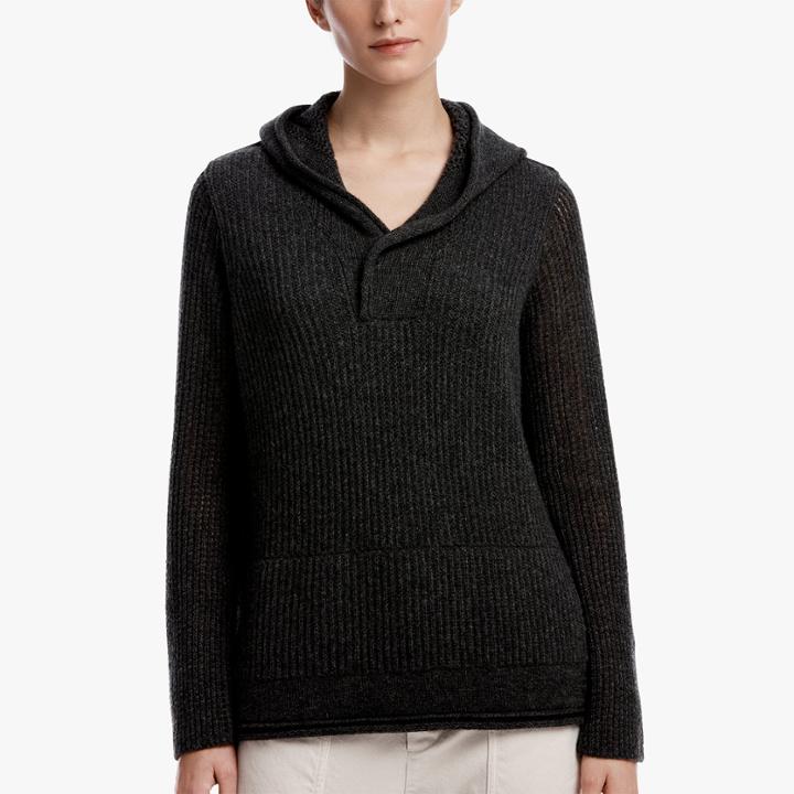James Perse Half Cardigan Stitch Hoodie