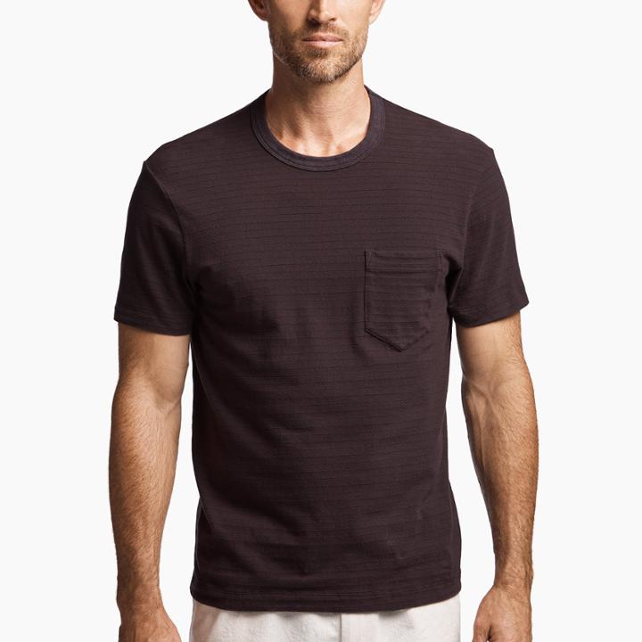 James Perse Shadow Striped Pocket Tee