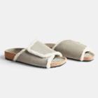James Perse Suede Shearling Slide Womens