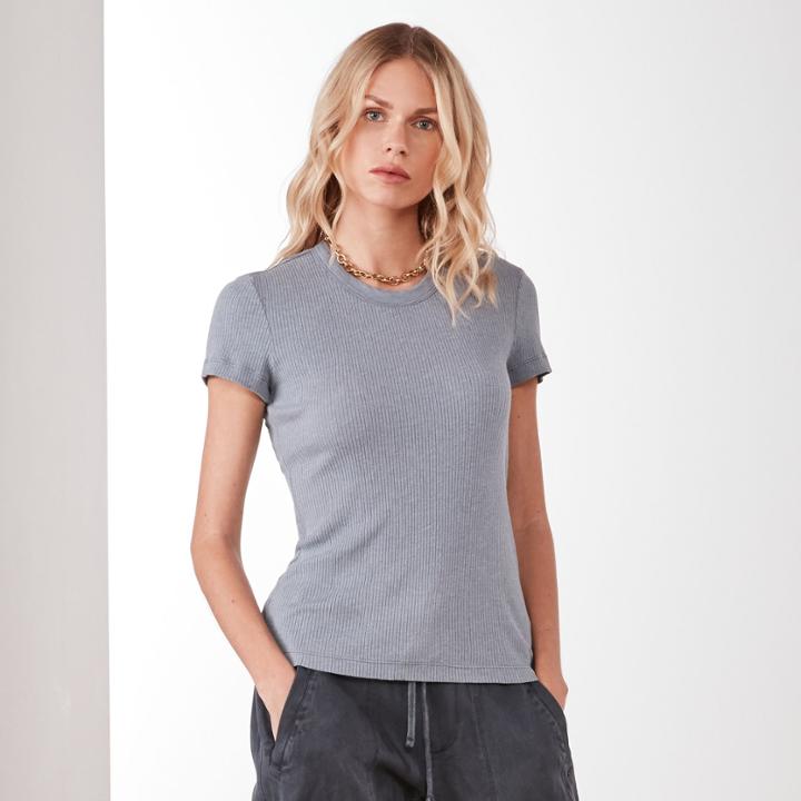 James Perse Technical Jersey Ribbed Slim Fit Tee