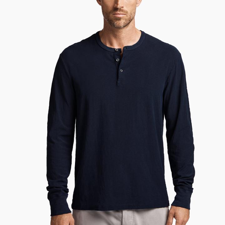 James Perse Reverse Slub Jersey Long Sleeve Henley