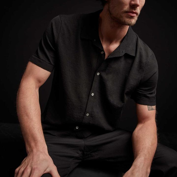 James Perse Linen Blend Knit Shirt