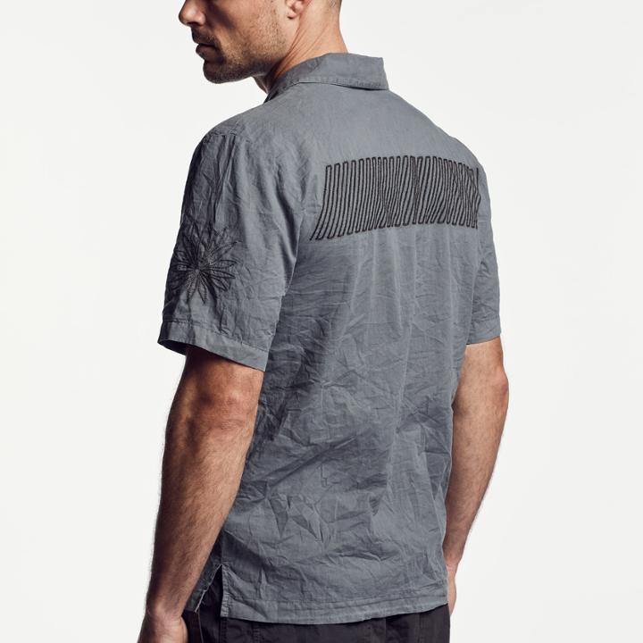 James Perse Voile Geometric Embroidered Shirt