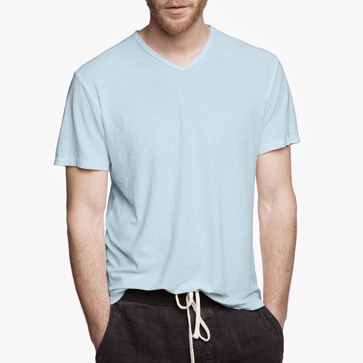 James Perse Cotton Linen Short Sleeve V Neck