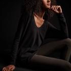 James Perse Drop Shoulder V Neck Top