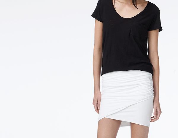 James Perse Wrap Mini Skirt White