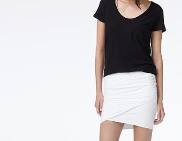 James Perse Wrap Mini Skirt White