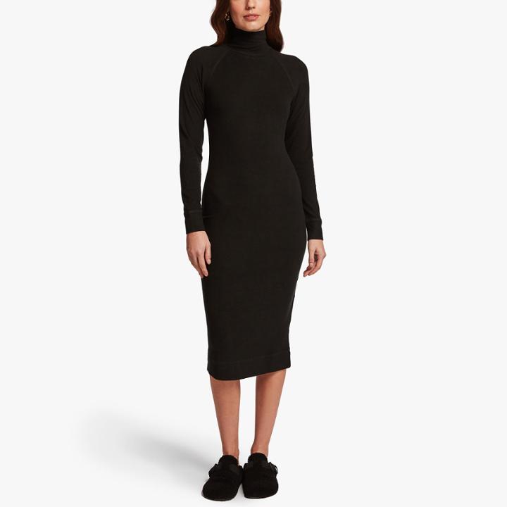 James Perse Micro Sueded Turtleneck Dress