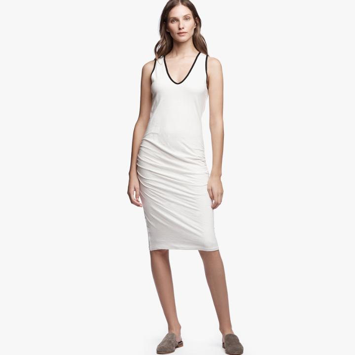 James Perse Cotton Linen V-neck Dress