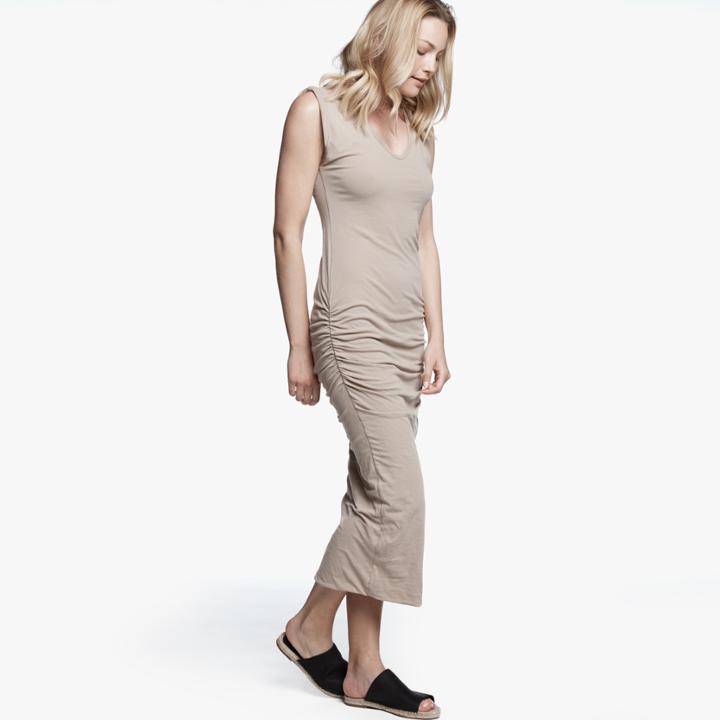 James Perse Twisted Sleeve Skinny Dress