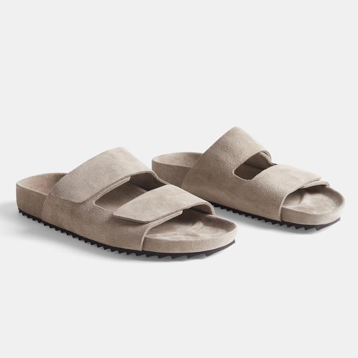 James Perse Women's Double Strap Suede Slide