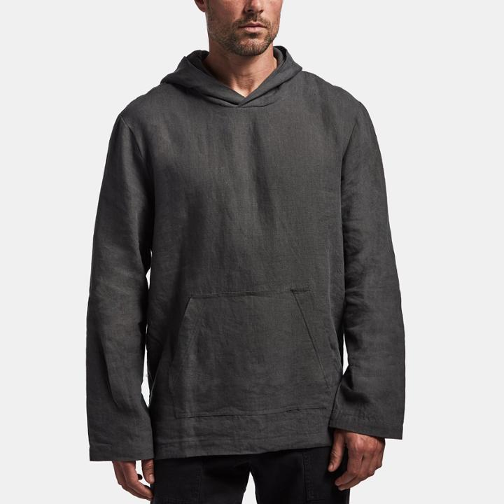 James Perse Belgian Linen Pullover Hoodie