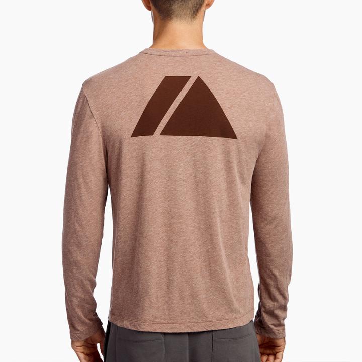 James Perse Cotton Linen Melange Long Sleeve Crew