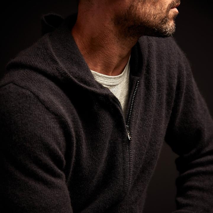 James Perse Mid Gauge Sweater Knit Zip Up Hoody