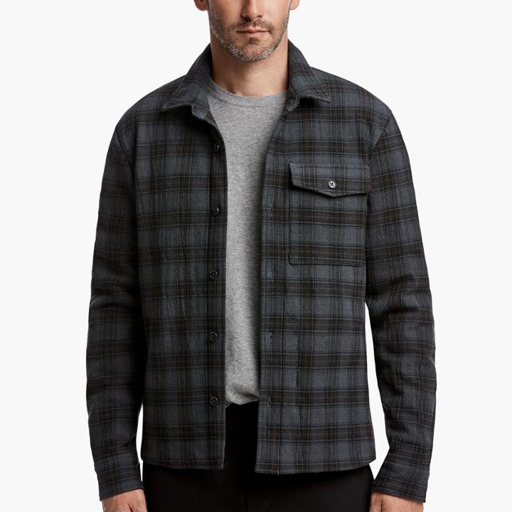 James Perse Plaid Shirt Jacket