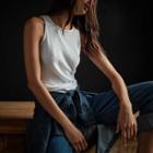 James Perse Clean Cut Away Ribbed Tank