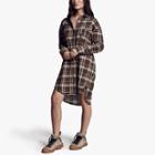 James Perse Military Plaid Shirt Dress