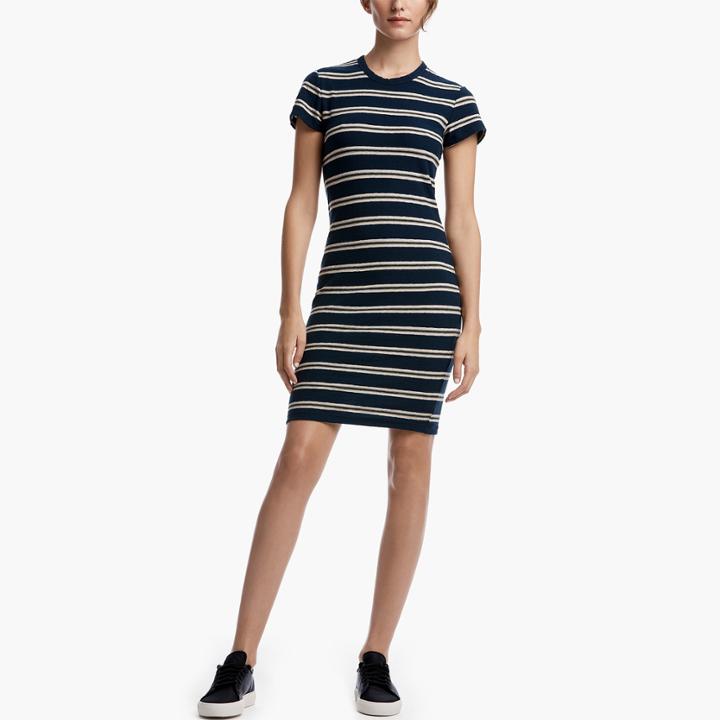 James Perse Striped Jersey Tee Dress