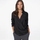 James Perse Sanded Satin Wrap Top