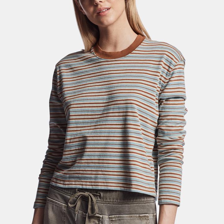 James Perse Striped Mock Neck Tee