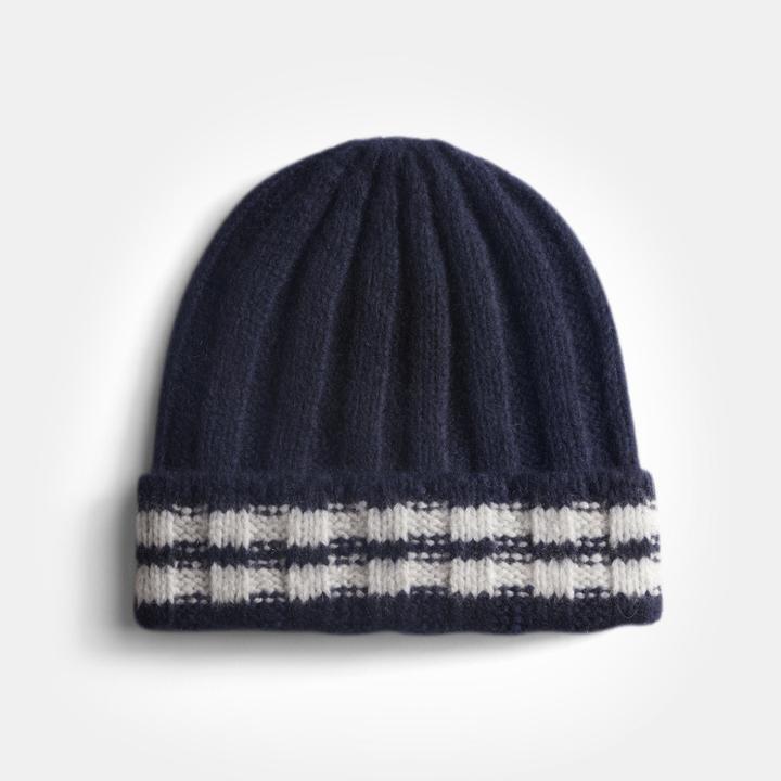 James Perse Double Stripe Cashmere Beanie