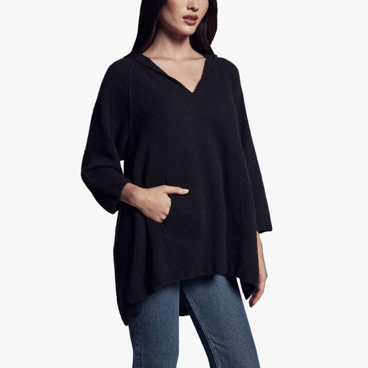 James Perse Hooded Cashmere Pullover Poncho