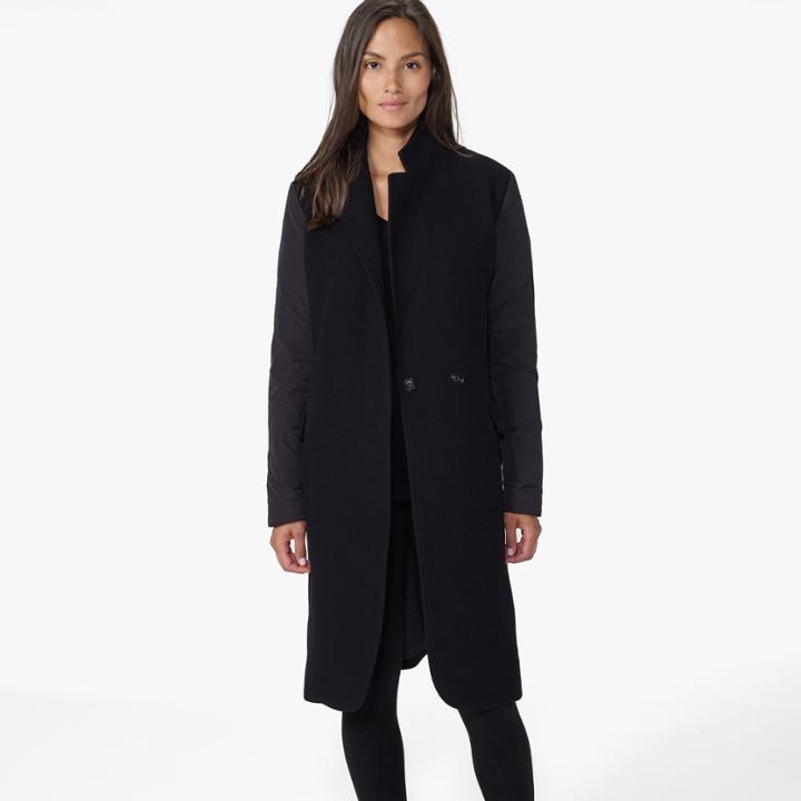James Perse Puffer Sleeve Wool Coat