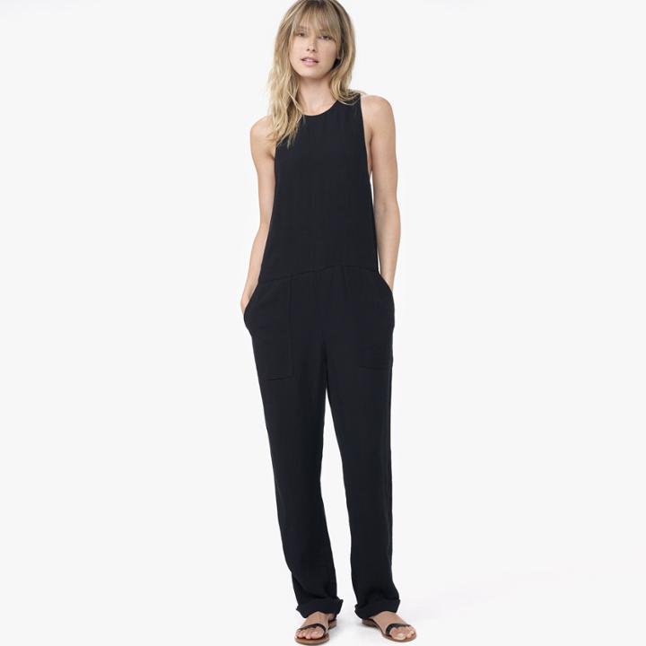 James Perse Cut Away Crepe Jumpsuit