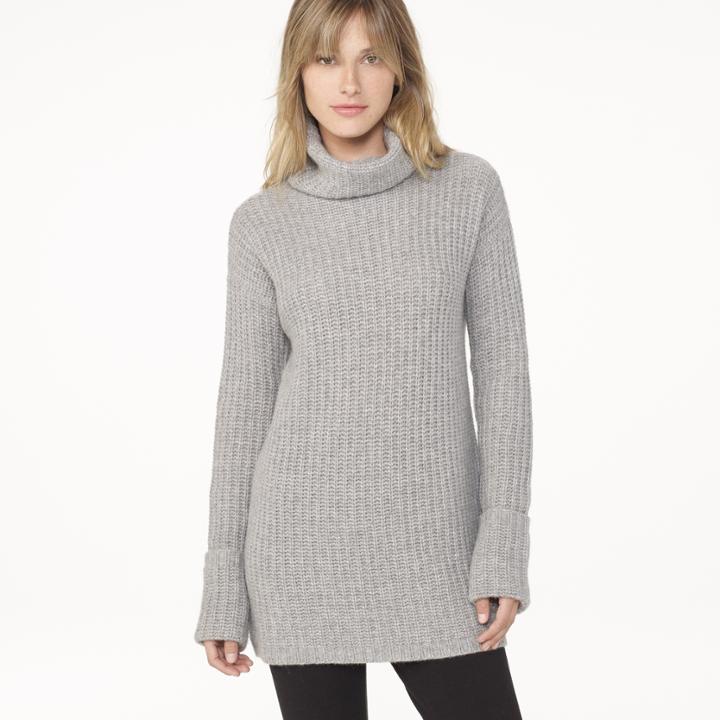 James Perse Half Cardigan Stitch Turtle Neck