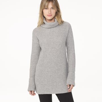 James Perse Half Cardigan Stitch Turtle Neck