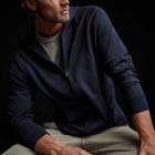 James Perse Linen Blend Zip Up Hoody Sweater
